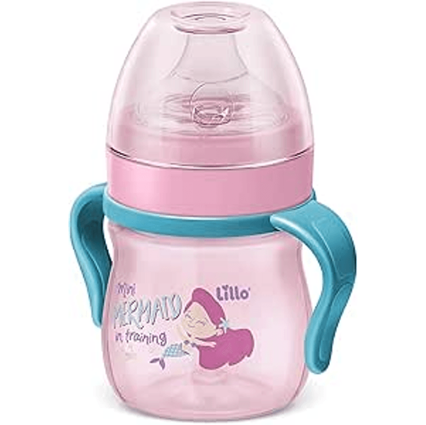 Lillo Caneca Aprendizado C/ Alça Evolution Bebedor SIL 150 ml - Menina, Lillo, Rosa/Verde
