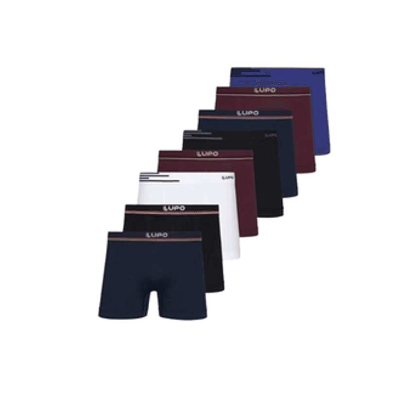Kit 8 Cuecas Boxer Lupo Microfibra Box Sem Costura Adulto Masculino 436