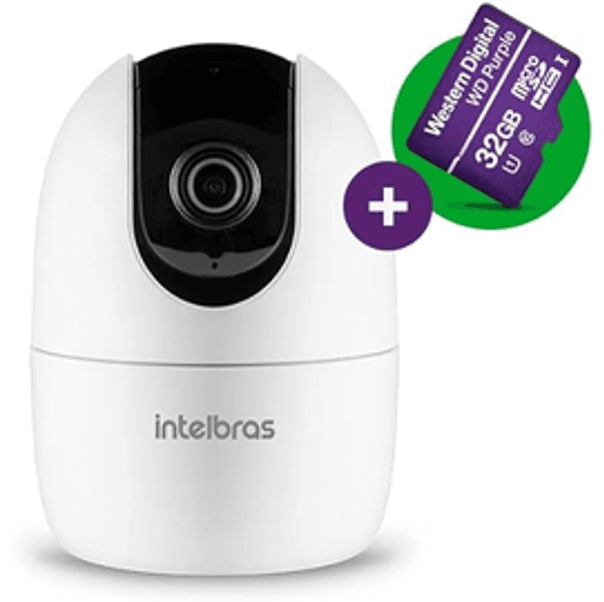 Câmera Inteligente Interna 360° Compatível com Alexa Wi-Fi iM4 C com MicroSD 32GB Branco Intelbras