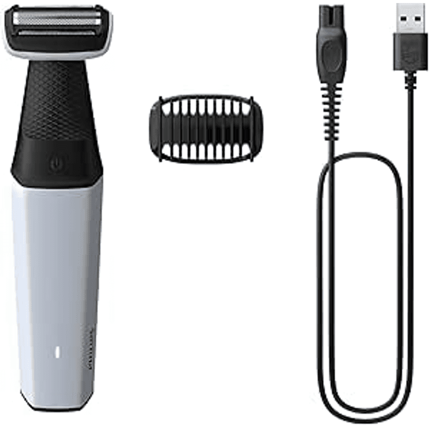Philips Bodygroom Aparador e Raspador de Pelos para o Corpo, Uso Seco e Molhado, à Prova d’água, Bivolt – BG3007/01