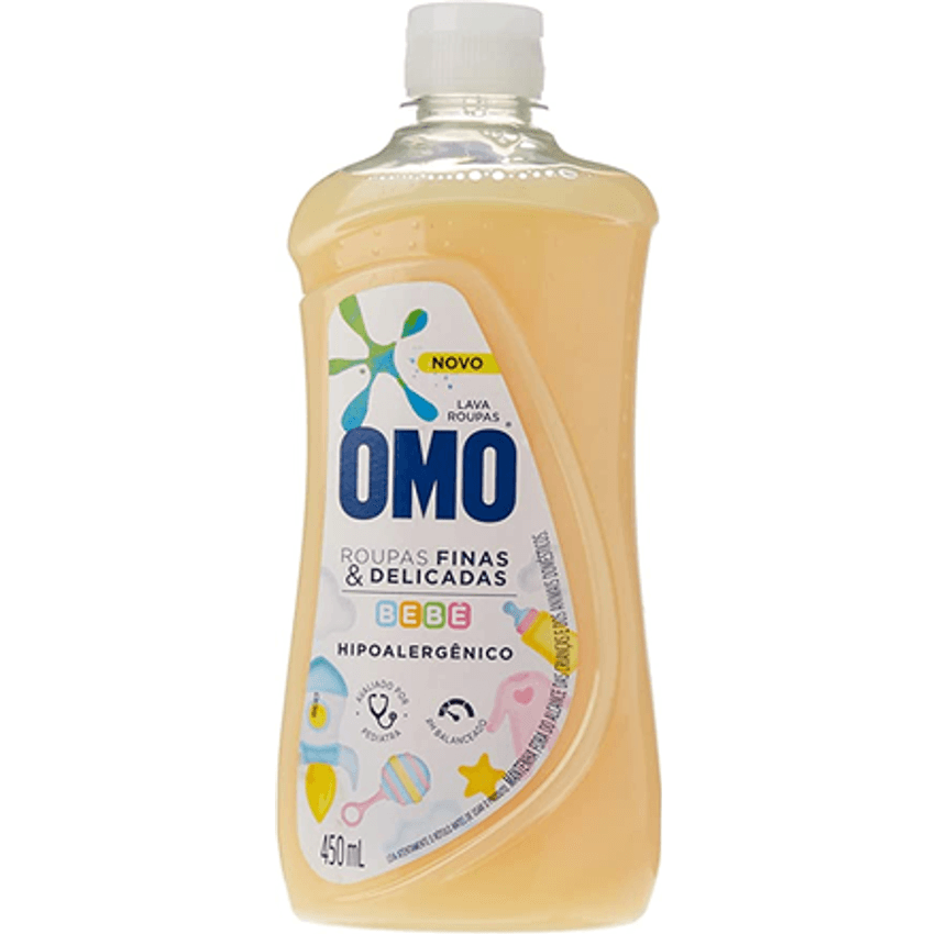 Omo Roupas Finas E Delicadas - Sabão Líquido Bebê, 450 Ml