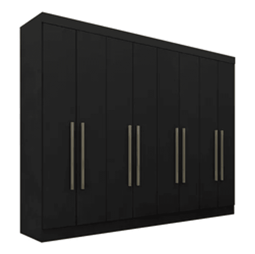 Guarda Roupa Casal 8 Portas Natasha Preto - M Arapongas Cor Preto Fosco