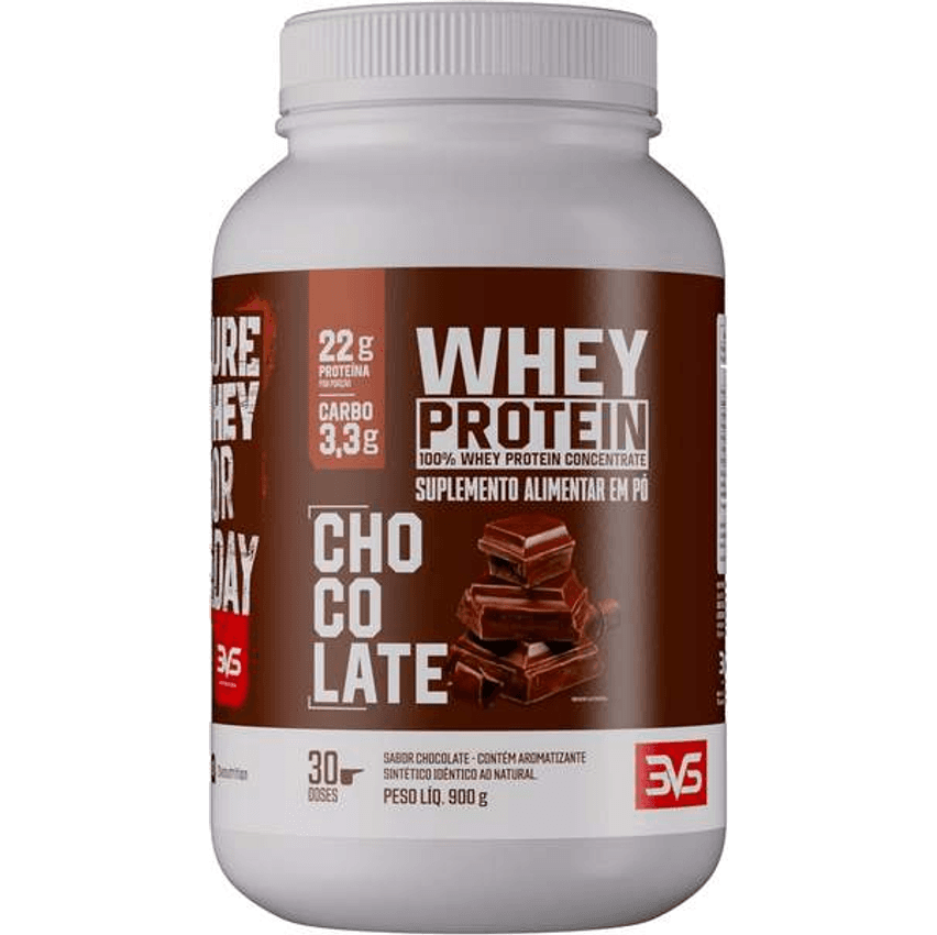 3VS Nutrition Whey 100% Concentrado 900g Sabor Chocolate