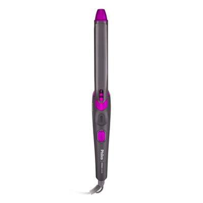 Modelador e Cacheador de Cabelos Philco PEC15 com Revestimento Cerâmica Íons Tourmaline Bivolt – Cinza/Rosa