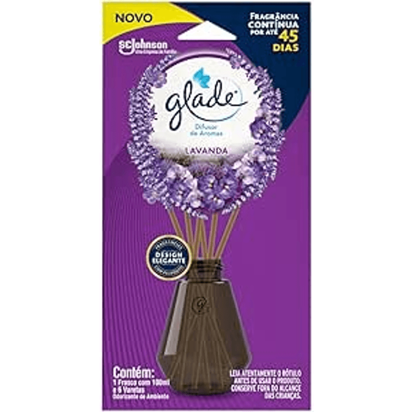 Glade Aromatizador de Ambiente, Difusor Aroma Lavanda, 100ml e 6 Varetas