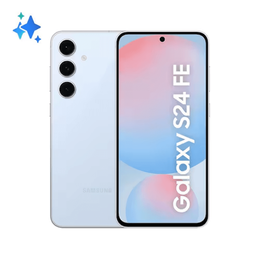Smartphone Samsung Galaxy S24 FE 5G Azul 128GB, 8GB RAM, Galaxy AI, Câmera Traseira 50MP, Tela 6.7" 60-120Hz, IP68 e Processador Exynos 2400e