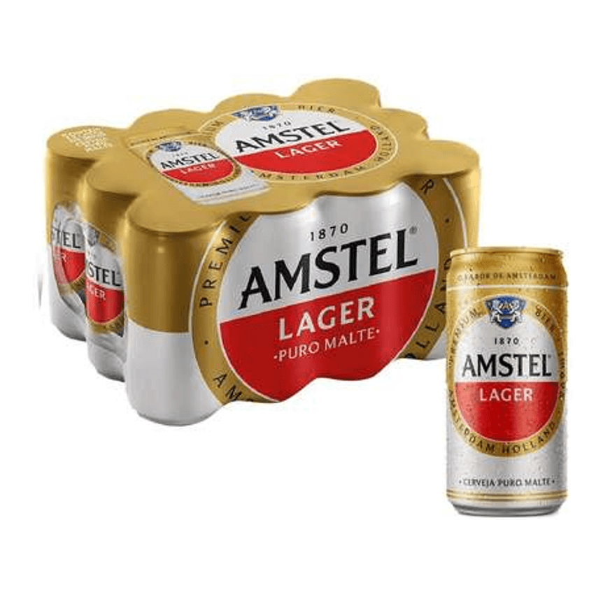 Cerveja Amstel Lager Puro Malte 12 Unidades Lata - 269ml