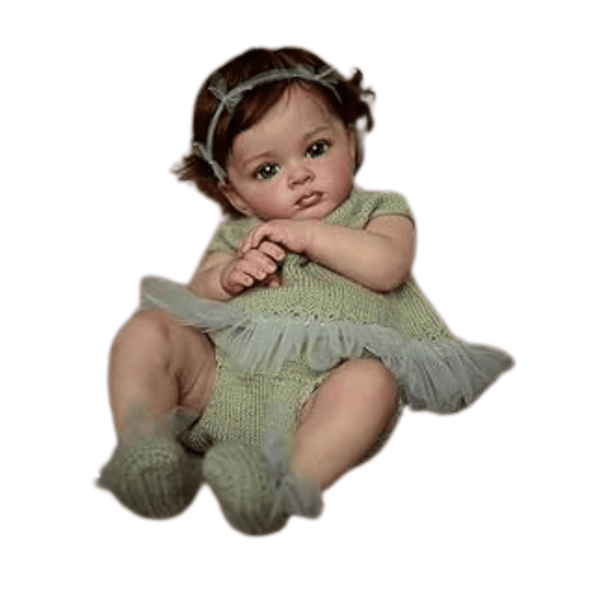Brastoy Boneca Bebê Reborn Corpo De Silicone Menina Pintado Realista Original (55cm Menina Olhos Azuis)
