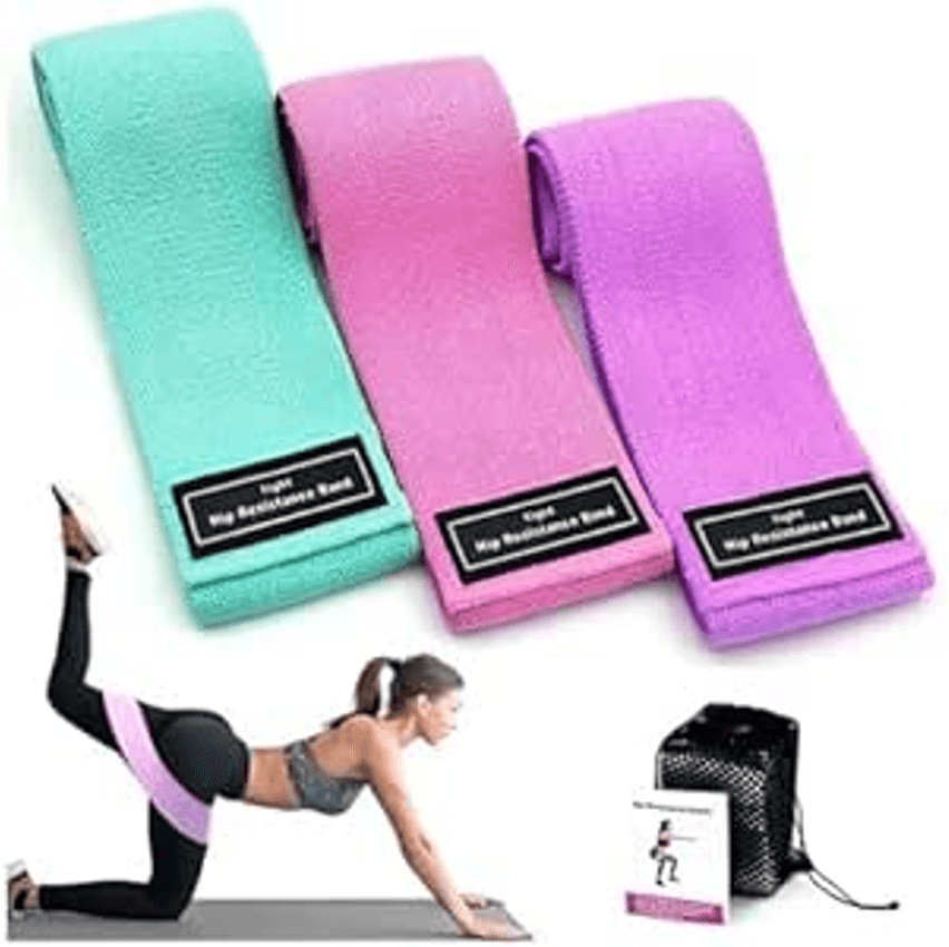 Kit 3 Faixas Elásticas Para Treino Academia Exercício Em Casa Hip Resistance Bands Theraband Academia Mini Band Pilates Com 3 Intensidades Bandas de Resistência para Cintura