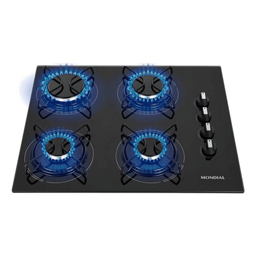 Fogão cooktop gás Mondial CTG-01 preto e inoxidável 127V/220V