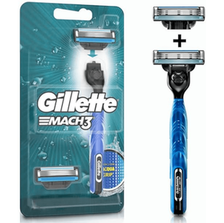 Gillette Aparelho De Barbear Mach3 Acqua-Grip + 2 Cargas