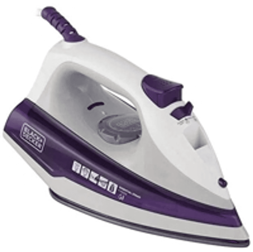 Ferro de Passar Roupa a Vapor e a Seco Black + Decker Essential Steam FX1000 Branco e Roxo