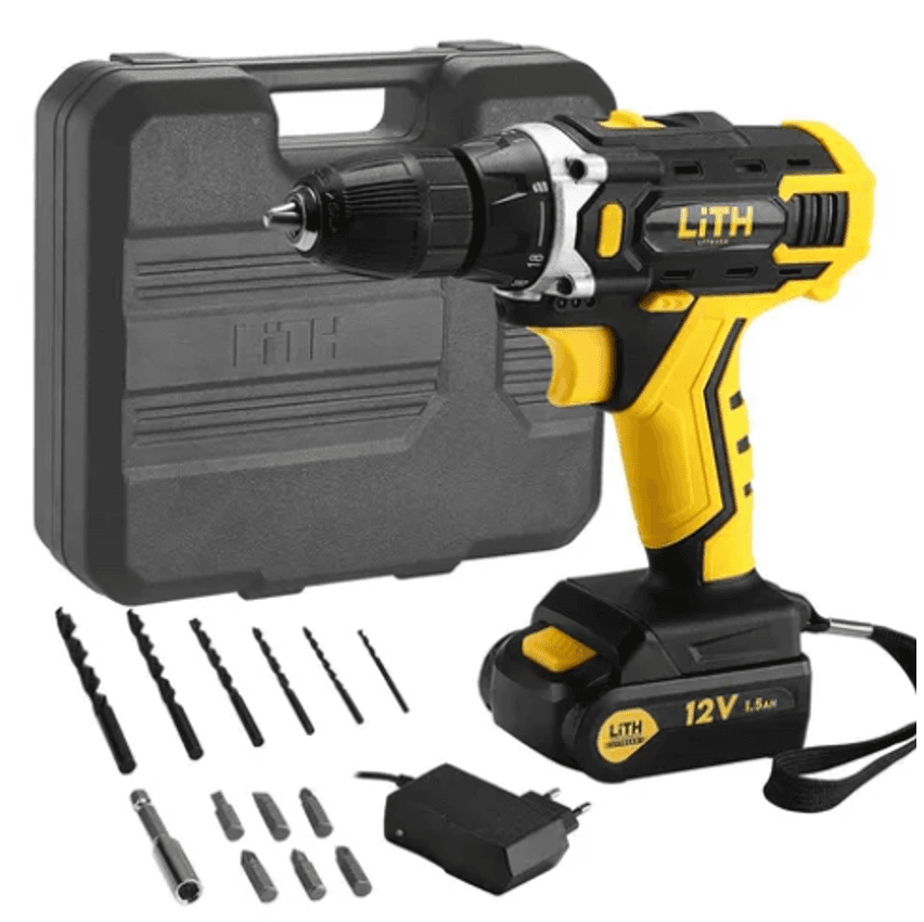 Parafusadeira Furadeira 3/8 Pol Bat. 12v Maleta E Acessórios