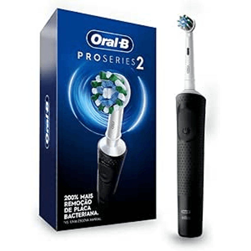Oral-B PRO Series 2, Escova de Dentes Elétrica, Cabeça Redonda, Advanced Clean, Preta