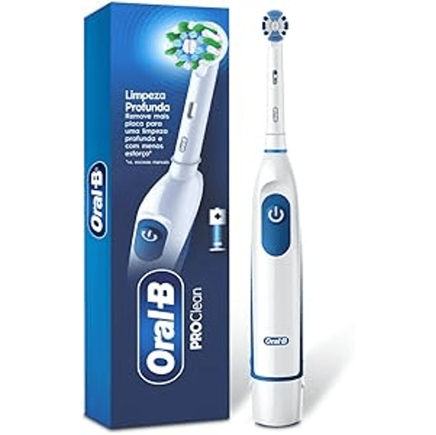 Oral-B Power, Escova de Dentes Elétrica, Remove mais Placa que uma Escova Manual, cor Branca