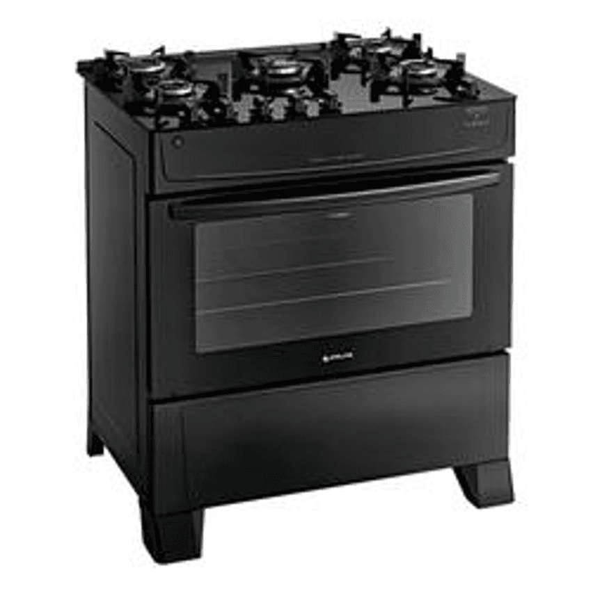 Fogão com 5 Bocas Mônaco Top Glass 5Q a gás/elétrico preto 127V/220V Atlas