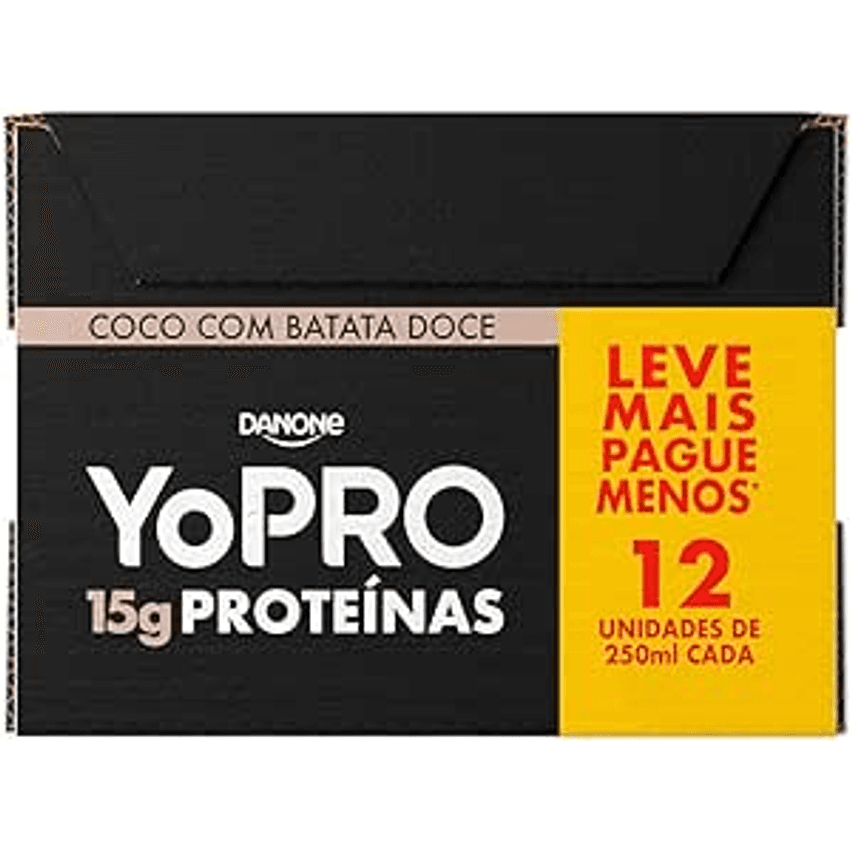 YoPRO Bebida Láctea UHT Coco com Batata-Doce 15g de proteínas 250ml - 12 unidades