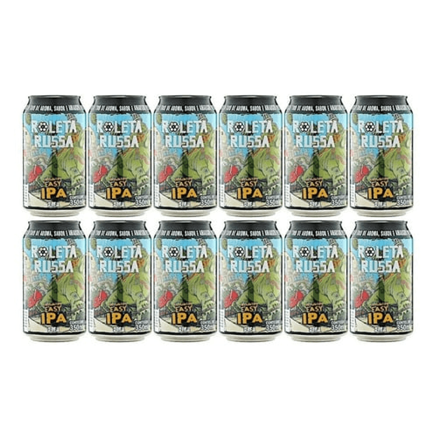 Kit Com 12 Cerveja Roleta Russa Easy Ipa - Lata 350 Ml