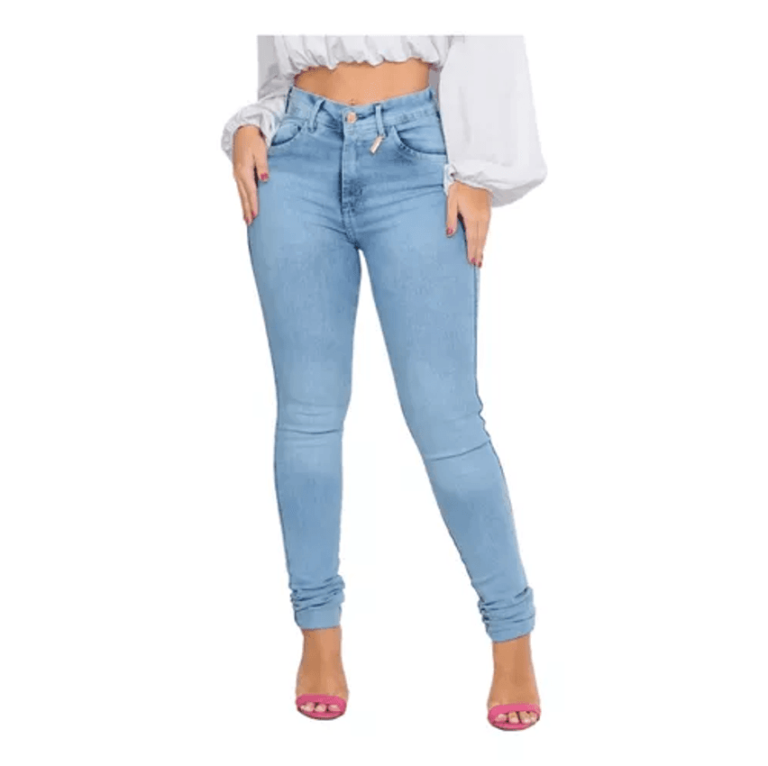 Calça Jeans Feminina Cós Alto Empina Bumbum Patria Brasil