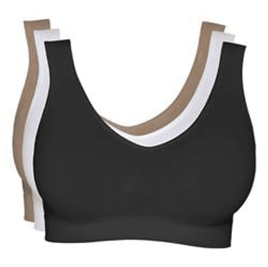Kit 3 Sutiã Top Regata Microfibra Sem Costura Com Bojo