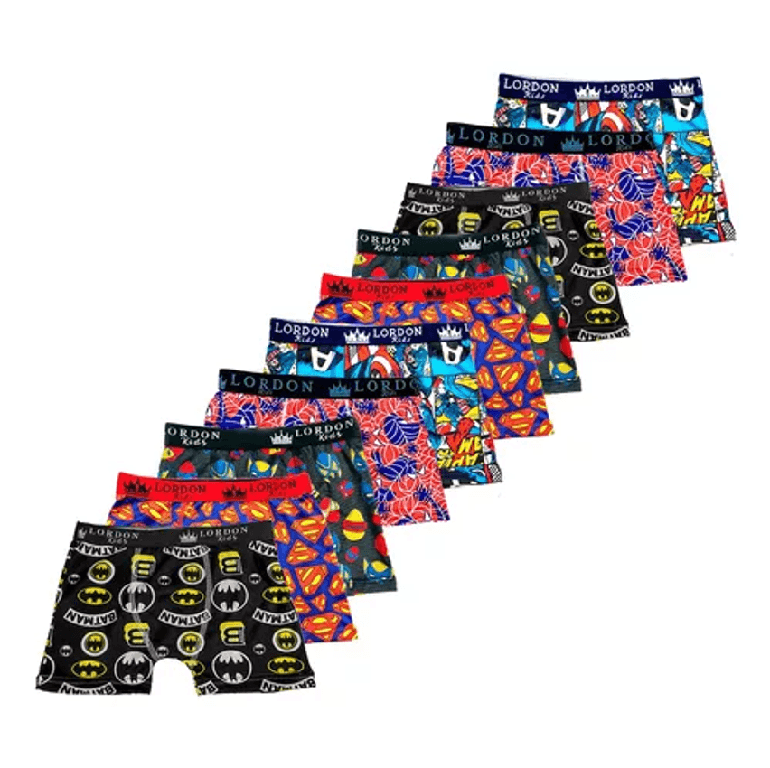 Cueca Masculina Boxer Kit 10 Infantil Juvenil Atacado
