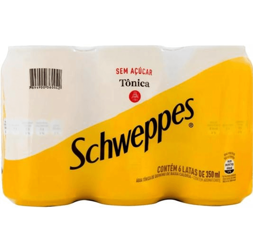 Pack de Schweppes Tônica Sem Açúcar 350ml 6 unidades