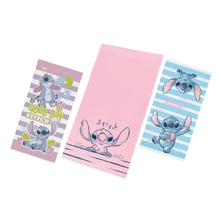 Kit 3 Toalhas Lepper Stitch Aveludada E Felpuda Coleção