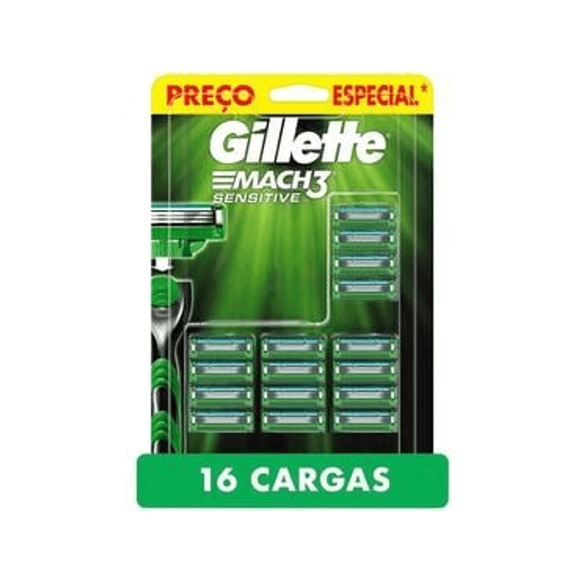 Carga para Aparelho de Barbear Gillette - Mach3 Sensitive 16 Cargas