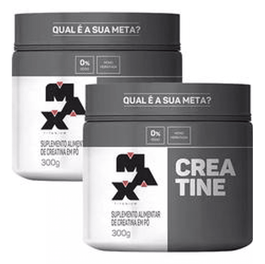 Kit 2x Creatina 300g Max Titanium Monohidratada em Pó Sem Sabor