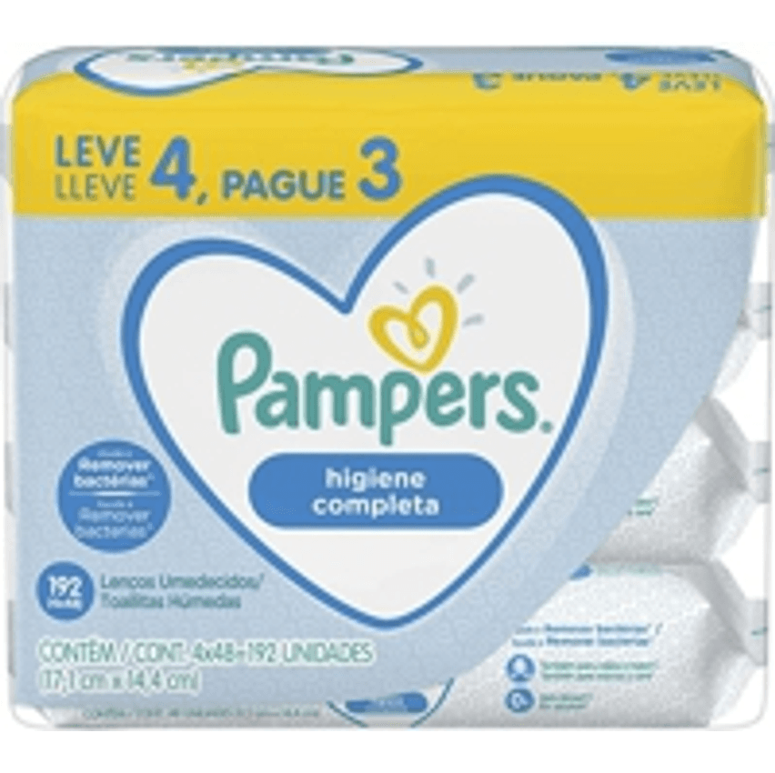 Pampers Lenços Umedecidos Higiene Completa 192 Unidades