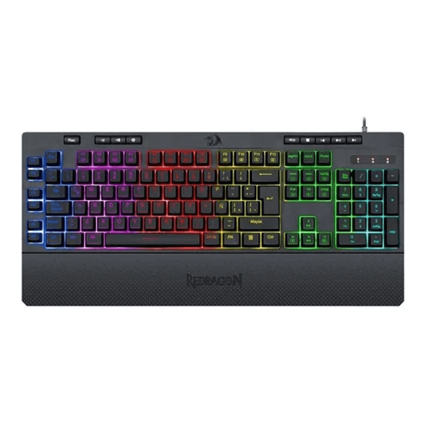 Teclado Gamer Redragon Shiva K512 Rgb Qwerty Cor Preto Com Luz Rgb