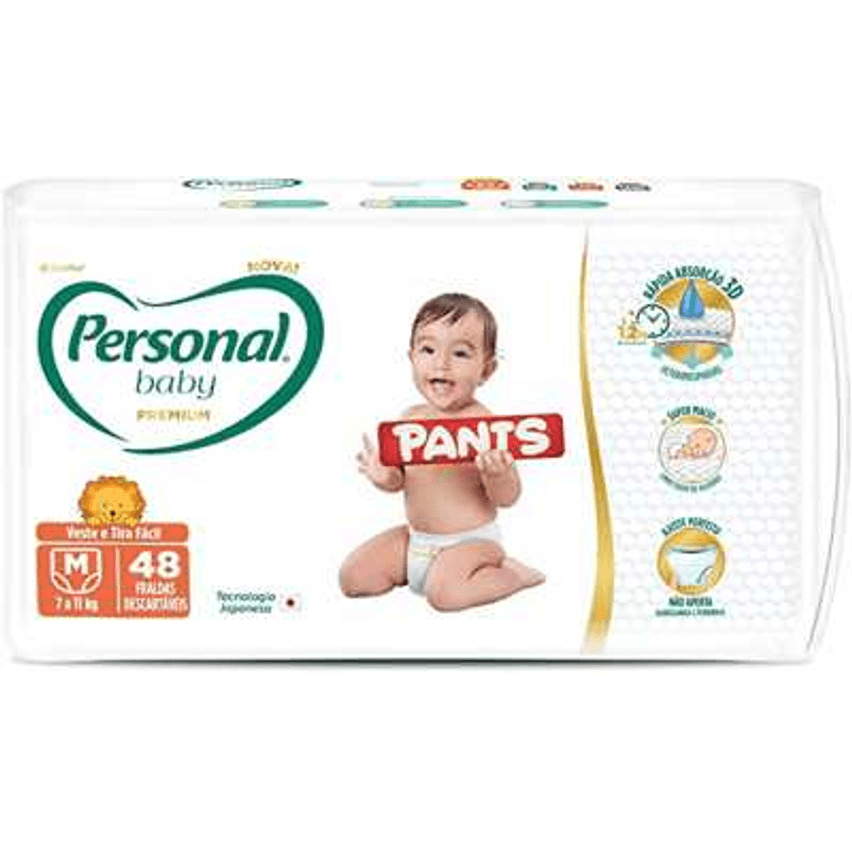 Fralda Personal Baby Premium Pants M - 48 Unidades