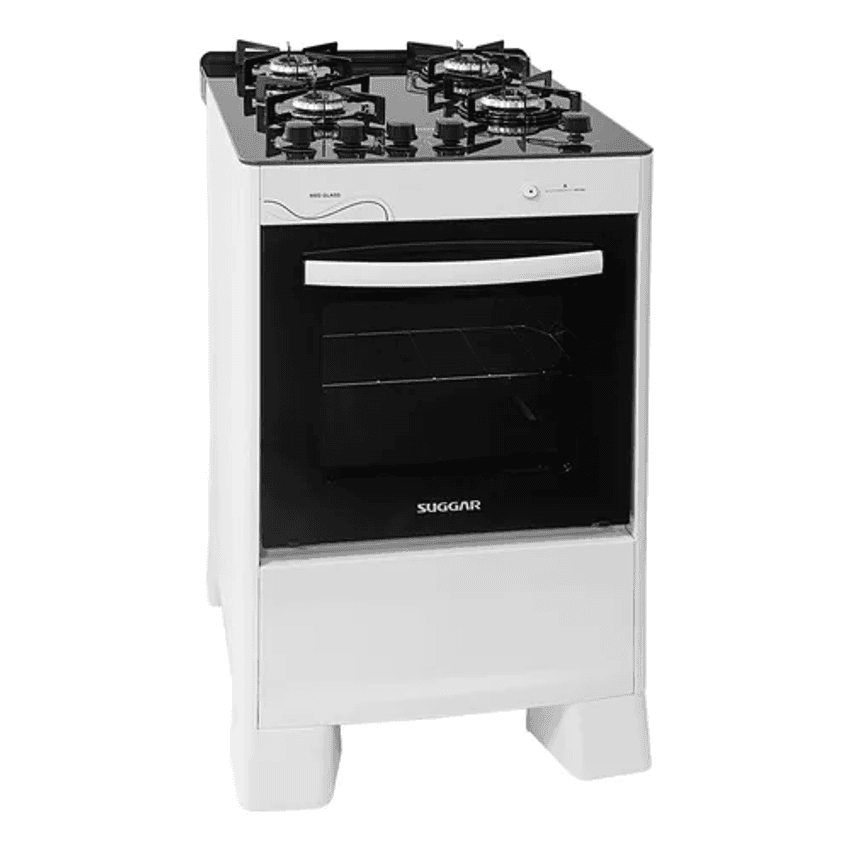 Fogão De Piso 4 Bocas Mesa Vidro Neo Glass Suggar Bivolt