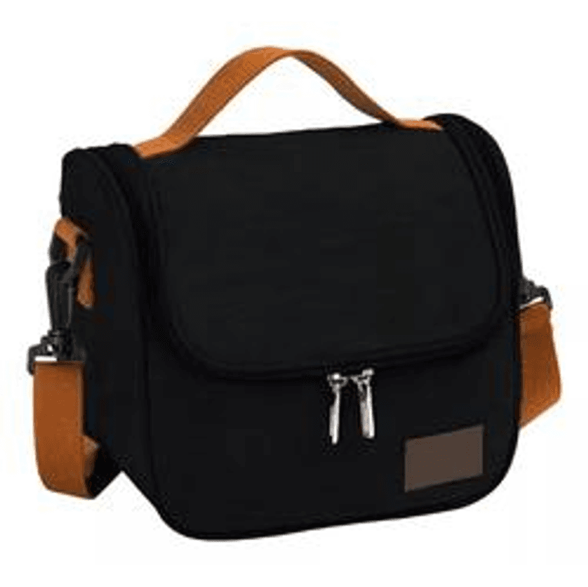 Bolsa térmica com alça feminina trabalho academia lancheira cor preto