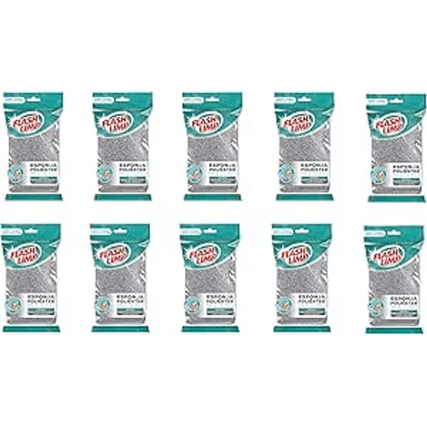 Flash Limp Kit Com 10 Esponjas Multiuso Poliéster Limpa Sem Riscar Ep1416360-10