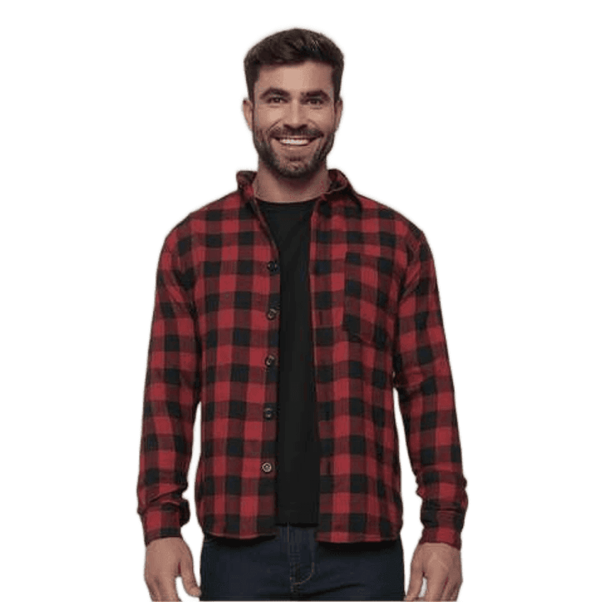 Camisa Social Masculina Manga Longa Flanelada Com Botões