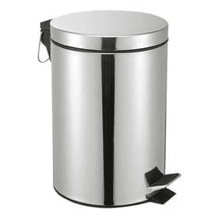 Lixeira 3 Litros Aço Inox C/ Pedal Cesto Removível Higiênico Cor Aço Inox