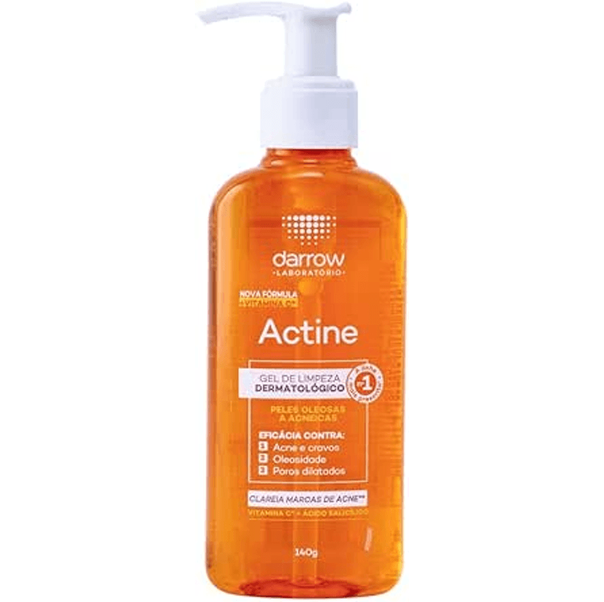 Darrow Actine Gel De Limpeza + Vit C Pele Oleosa A Acneira - 140G Laranja