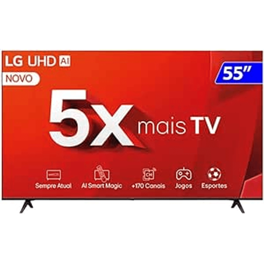 Smart Tv 55" 4k Lg Ultra Hd 55ut8050 Com Processador A5 Ger7 Ai, Alexa/chromecast Integrado, Otimizador De Jogos, Webos 24 E Controle Smart Magic