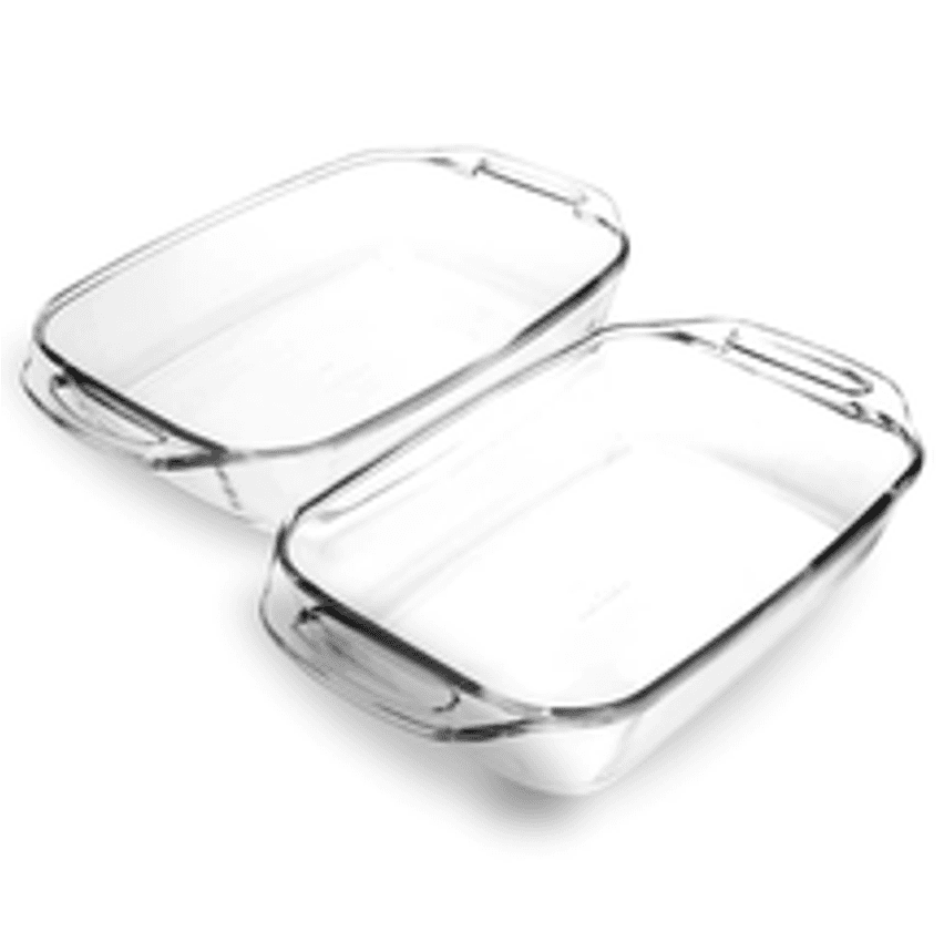 Conjunto de Assadeiras Marinex Retangular de Vidro - 2 Peças Com Alça Seletta 15390201018561