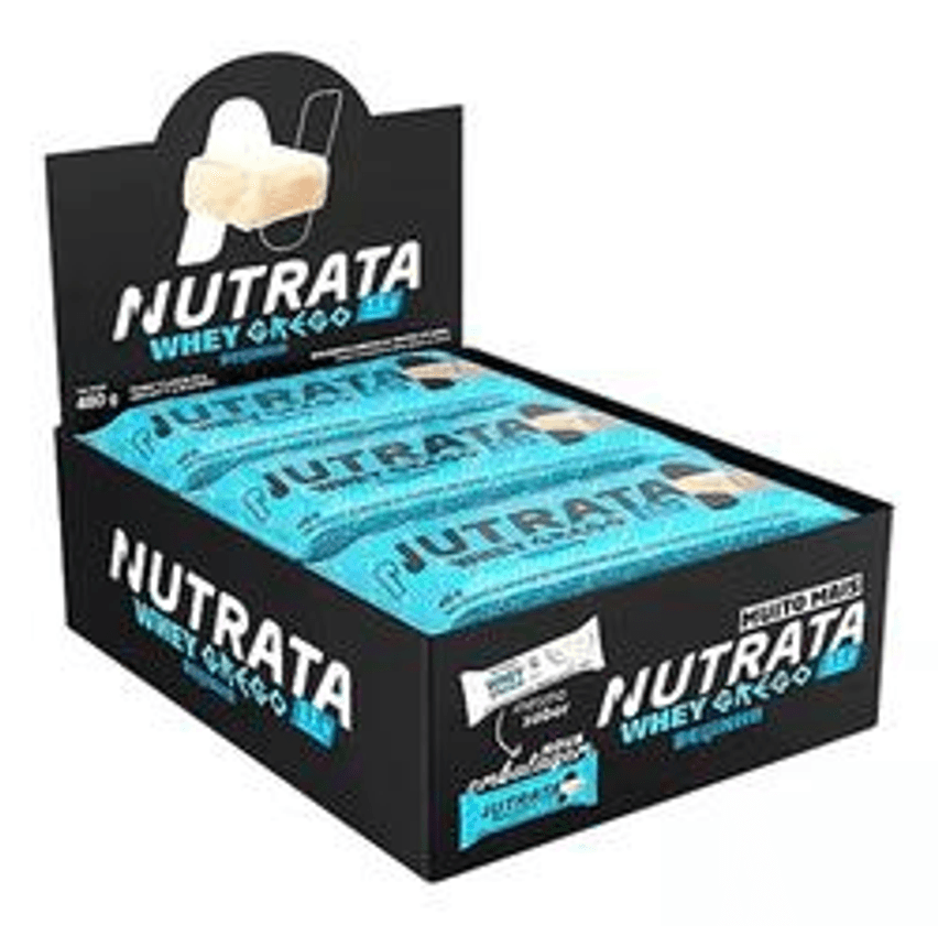 Whey Grego Bar (caixa 12 Unidades) - Nutrata Barra Proteina Sabor Beijinho de coco