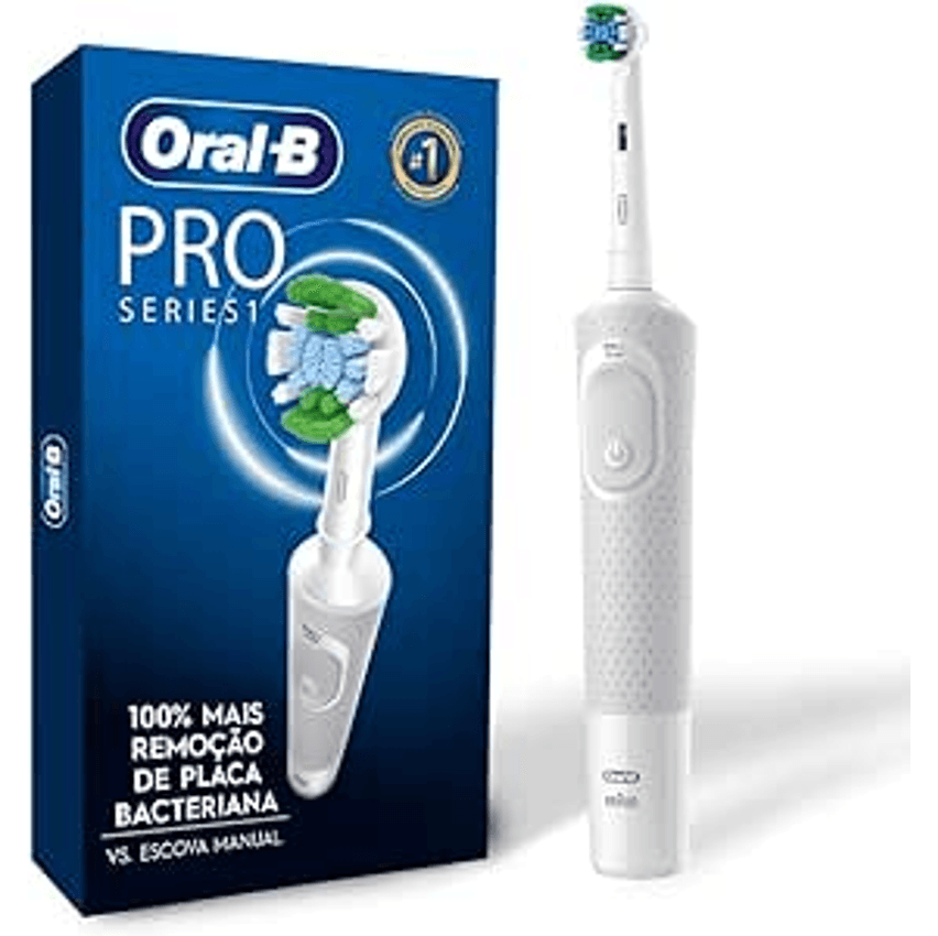 Oral-B PRO Series 1, Escova de Dentes Elétrica, Cabeça Redonda, Cabo Ergonômico, Branca, 110V