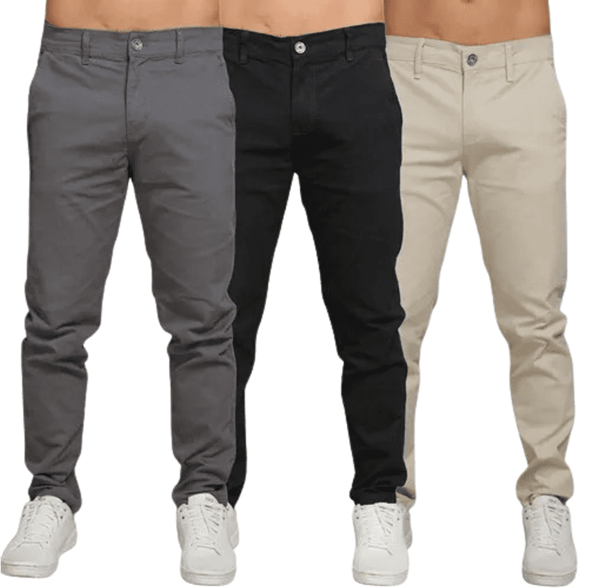 Kit 3 Calça Sarja Masculina Calca Masculino C/lycra Elastano