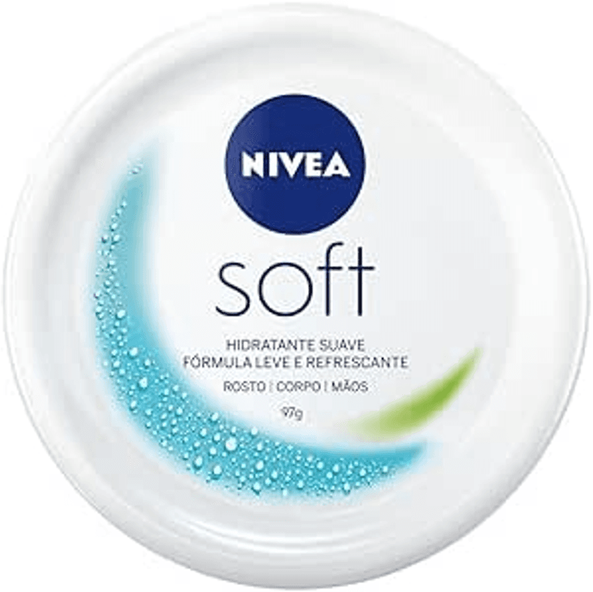 NIVEA Creme Hidratante Soft 97g - Hidratação suave e textura leve de rápida absorção que deixa sua pele macia e com sensação de refrescância