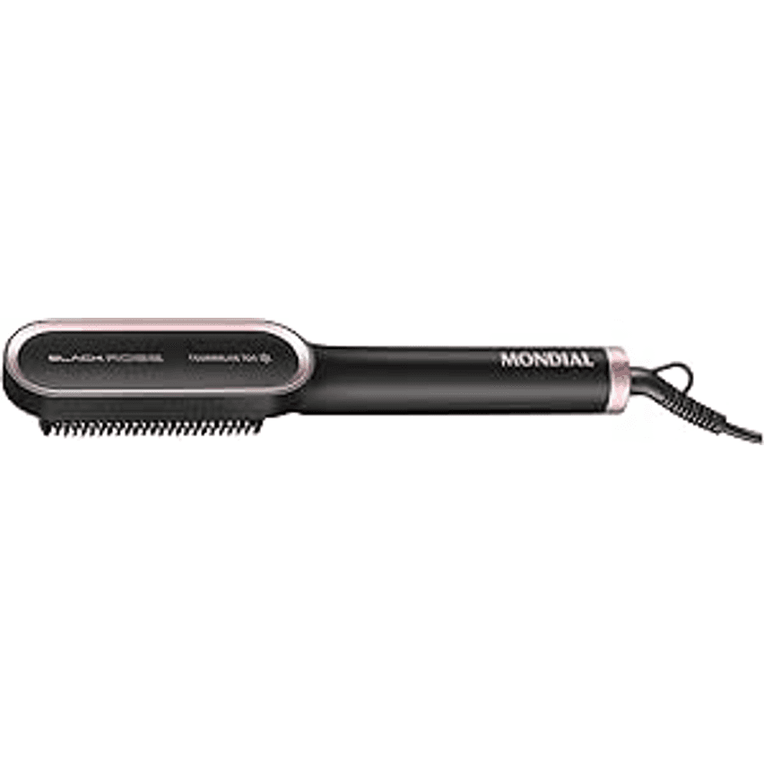 Escova Alisadora Black Rose, Mondial, Preto/Rose, 36W, Bivolt - EA-07