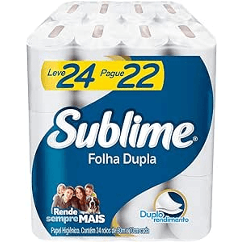 Sublime - Papel Higiênico, Folha Dupla, 24 rolos