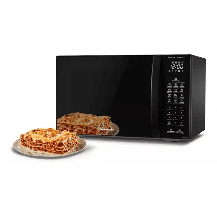 Microondas Panasonic Dupla Refeição 34l Black Glass - Nn-st66nbru 220v