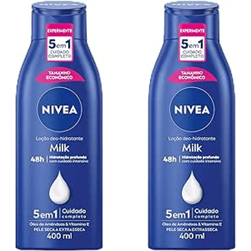 NIVEA Kit Hidratante Corporal Milk Pele Seca 400ml - 2 unidades