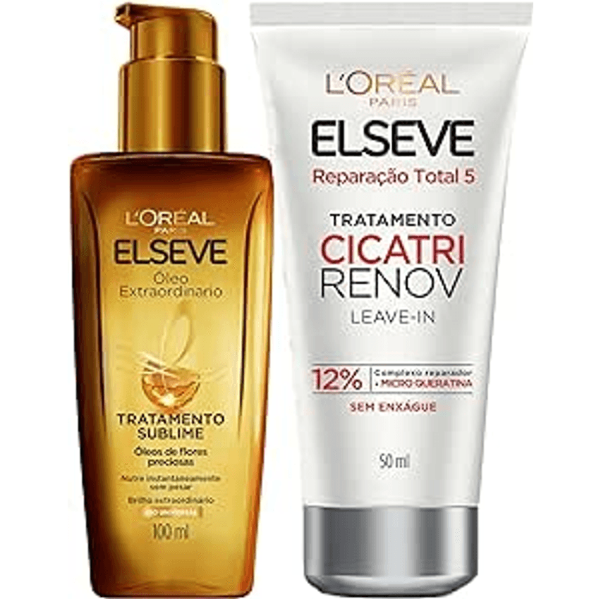 ELSEVE Kit Óleo Extraordinário L'Oréal Paris + Leave-In De Tratamento Cicatri Renov L'Oréal Paris