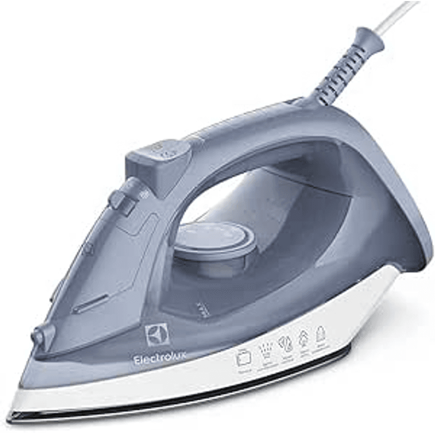 Ferro de passar seco e vapor Electrolux base antiaderente vapor vertical extra 1200W cabo 1,35m azul ESI10 127v